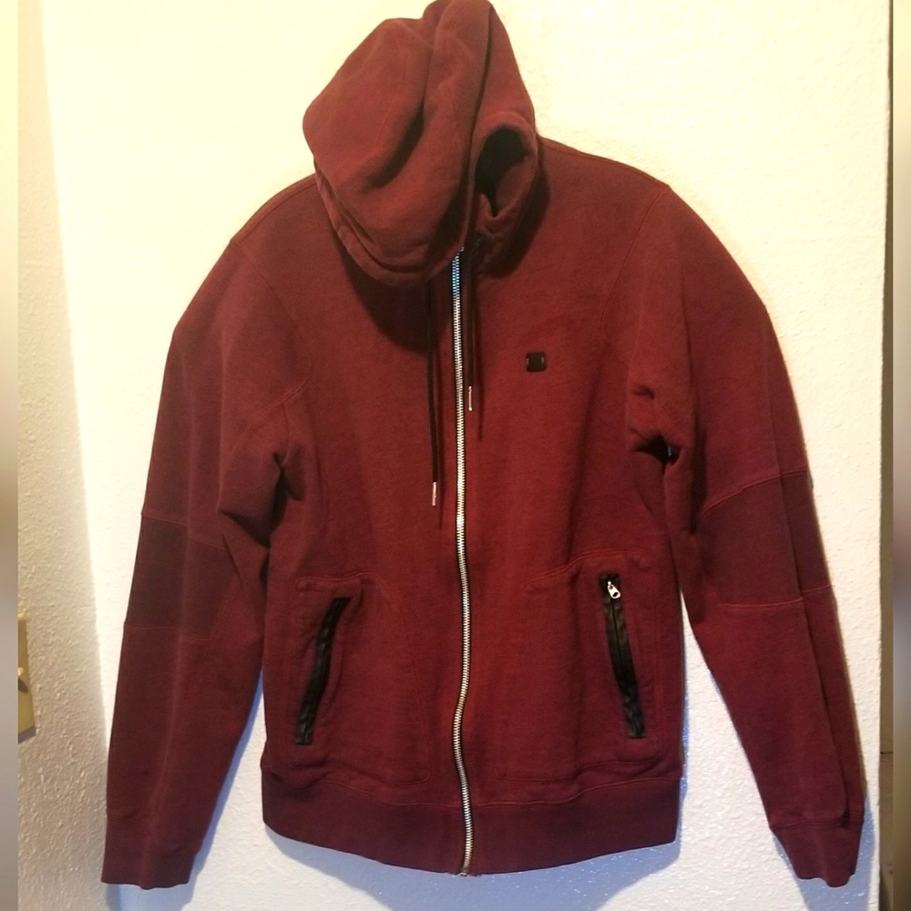 Mens Jordan Double Layer &Lined Full Zip Hoodie. Size Large. Maroon in Color.